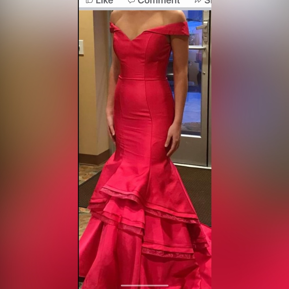 Jovani Off-Shoulder Pink Gown